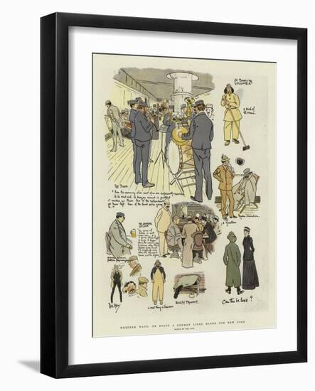 Western Ways, on Board a German Liner Bound for New York-Phil May-Framed Giclee Print