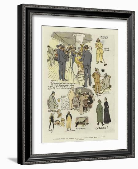 Western Ways, on Board a German Liner Bound for New York-Phil May-Framed Giclee Print