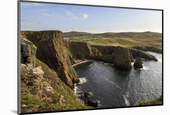 Westerwick, dramatic coastal views, red granite sea cliffs and stacks, Scotland-Eleanor Scriven-Mounted Photographic Print