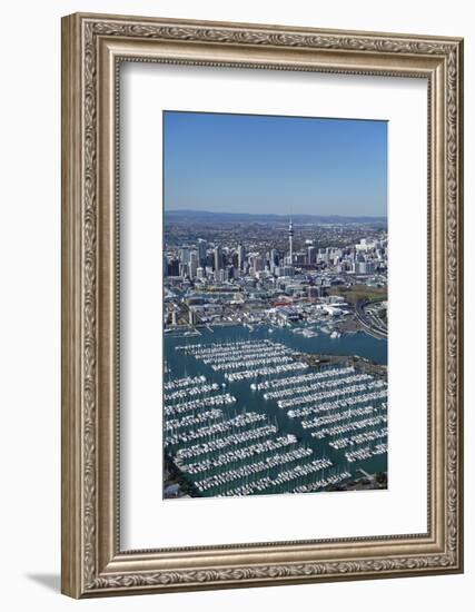 Westhaven Marina and Central Business District, Auckland, North Island, New Zealand-David Wall-Framed Photographic Print