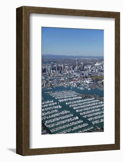 Westhaven Marina and Central Business District, Auckland, North Island, New Zealand-David Wall-Framed Photographic Print