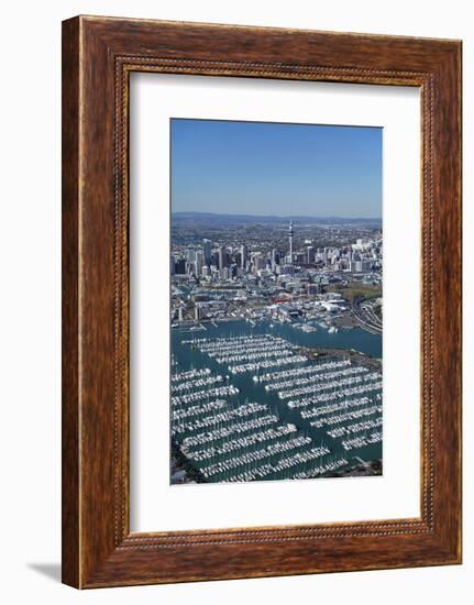 Westhaven Marina and Central Business District, Auckland, North Island, New Zealand-David Wall-Framed Photographic Print