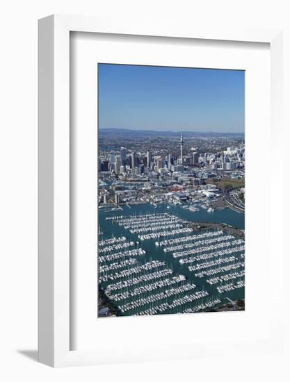 Westhaven Marina and Central Business District, Auckland, North Island, New Zealand-David Wall-Framed Photographic Print