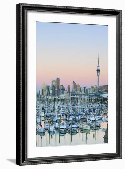 Westhaven Marina and City Skyline, Waitemata Harbour, Auckland, North Island, New Zealand, Pacific-Doug Pearson-Framed Photographic Print