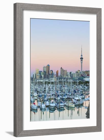 Westhaven Marina and City Skyline, Waitemata Harbour, Auckland, North Island, New Zealand, Pacific-Doug Pearson-Framed Photographic Print