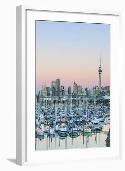 Westhaven Marina and City Skyline, Waitemata Harbour, Auckland, North Island, New Zealand, Pacific-Doug Pearson-Framed Photographic Print