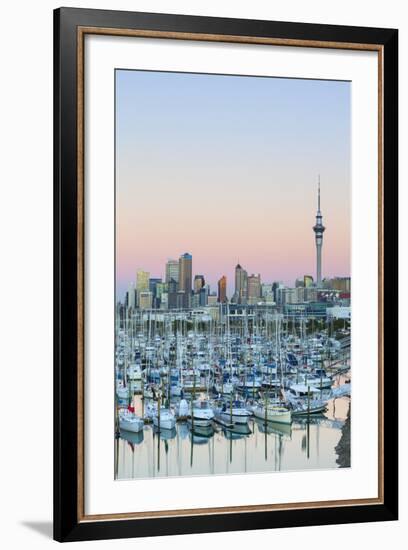 Westhaven Marina and City Skyline, Waitemata Harbour, Auckland, North Island, New Zealand, Pacific-Doug Pearson-Framed Photographic Print