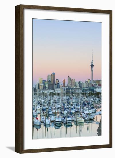 Westhaven Marina and City Skyline, Waitemata Harbour, Auckland, North Island, New Zealand, Pacific-Doug Pearson-Framed Photographic Print