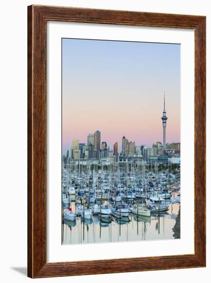 Westhaven Marina and City Skyline, Waitemata Harbour, Auckland, North Island, New Zealand, Pacific-Doug Pearson-Framed Photographic Print