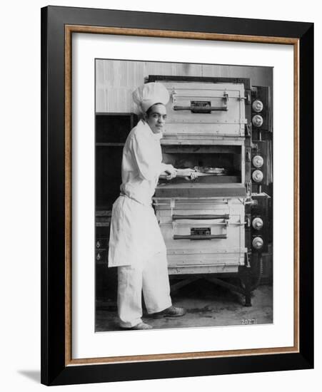 Westinghouse Electric Baking Oven, Cafeteria Kitchen, Showing a Chef at Work, 1927-null-Framed Photographic Print