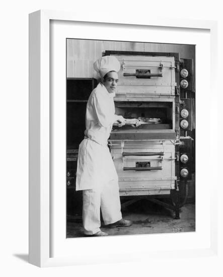 Westinghouse Electric Baking Oven, Cafeteria Kitchen, Showing a Chef at Work, 1927-null-Framed Photographic Print