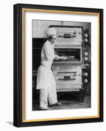 Westinghouse Electric Baking Oven, Cafeteria Kitchen, Showing a Chef at Work, 1927-null-Framed Photographic Print