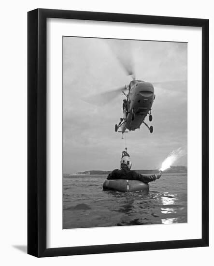 Westland Whirlwind Helicopter Making a Rescue, 1973-Michael Walters-Framed Photographic Print