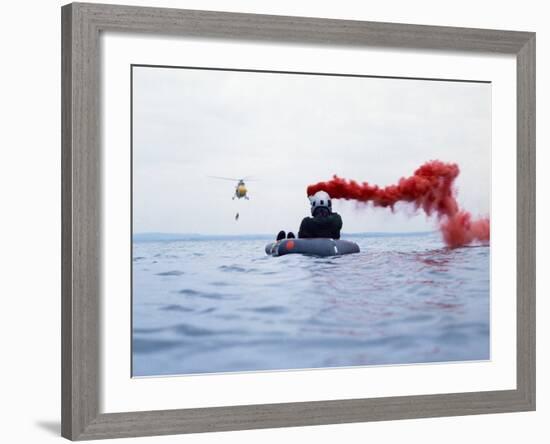 Westland Whirlwind Helicopter Making a Rescue, 1973-Michael Walters-Framed Photographic Print