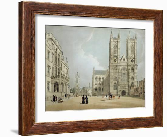 Westminster Abbey and Hospital, from 'London as it Is', Engraved and Published by the Artist, 1842-Thomas Shotter Boys-Framed Giclee Print