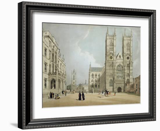 Westminster Abbey and Hospital, from 'London as it Is', Engraved and Published by the Artist, 1842-Thomas Shotter Boys-Framed Giclee Print