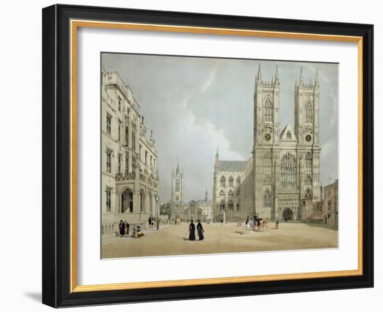 Westminster Abbey and Hospital, from 'London as it Is', Engraved and Published by the Artist, 1842-Thomas Shotter Boys-Framed Giclee Print