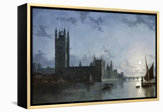 Westminster Abbey and the Houses of Parliament-Henry Pether-Framed Premier Image Canvas