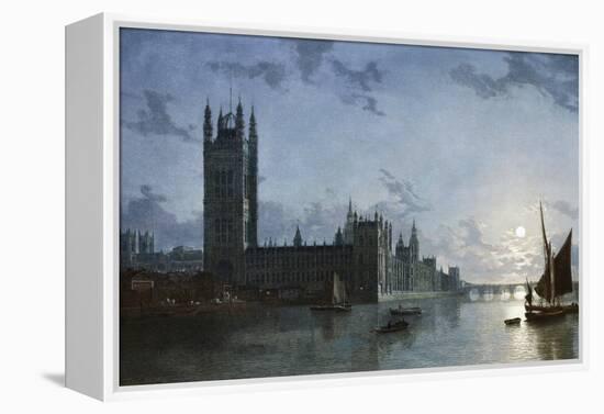 Westminster Abbey and the Houses of Parliament-Henry Pether-Framed Premier Image Canvas