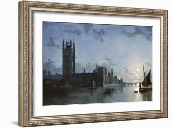 Westminster Abbey and the Houses of Parliament-Henry Pether-Framed Giclee Print