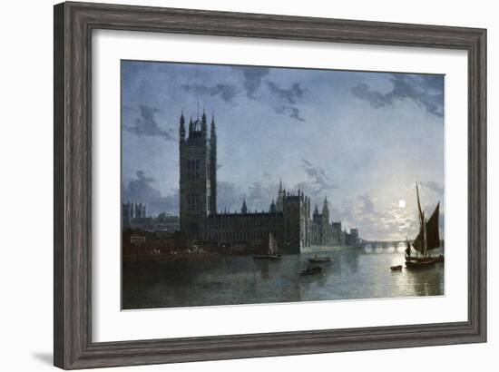 Westminster Abbey and the Houses of Parliament-Henry Pether-Framed Giclee Print