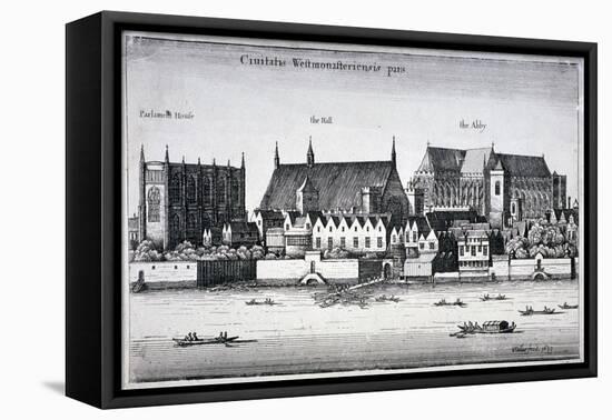 Westminster Abbey and the Palace of Westminster from the River Thames, London, 1647-Wenceslaus Hollar-Framed Premier Image Canvas