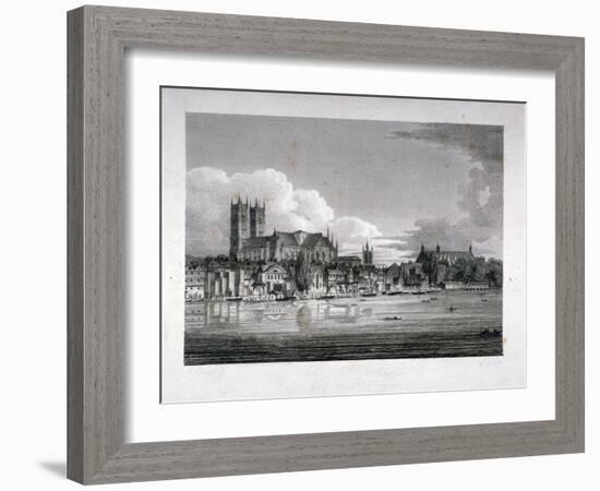 Westminster Abbey from the River Thames, London, 1804-John Greig-Framed Giclee Print