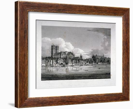 Westminster Abbey from the River Thames, London, 1804-John Greig-Framed Giclee Print