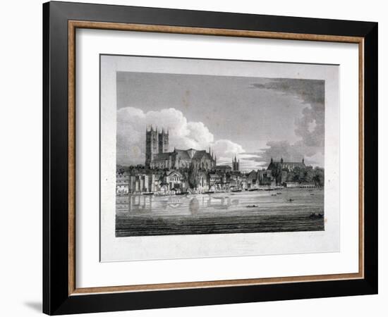 Westminster Abbey from the River Thames, London, 1804-John Greig-Framed Giclee Print