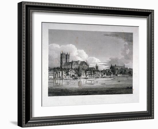 Westminster Abbey from the River Thames, London, 1804-John Greig-Framed Giclee Print