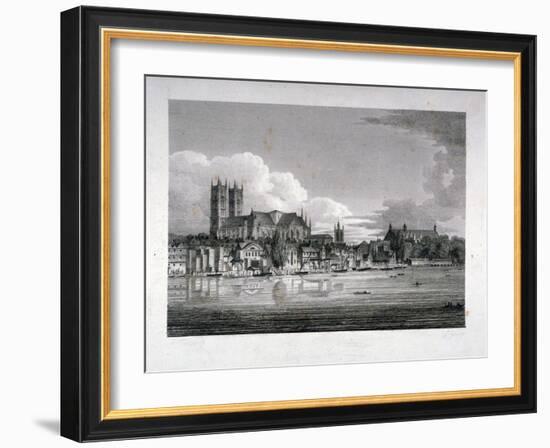 Westminster Abbey from the River Thames, London, 1804-John Greig-Framed Giclee Print