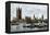 Westminster and the Houses of Parliament from the Thames, 1800s-null-Framed Premier Image Canvas