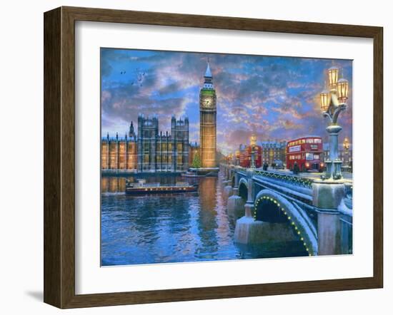 Westminster at Christmas-Dominic Davison-Framed Art Print