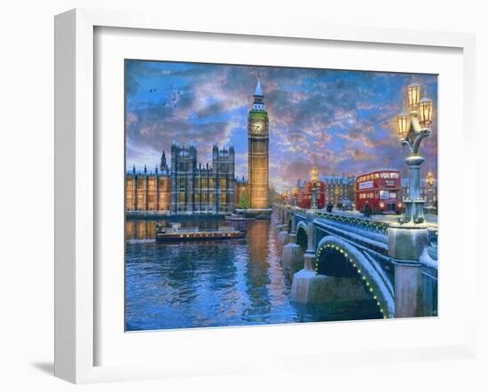 Westminster at Christmas-Dominic Davison-Framed Art Print