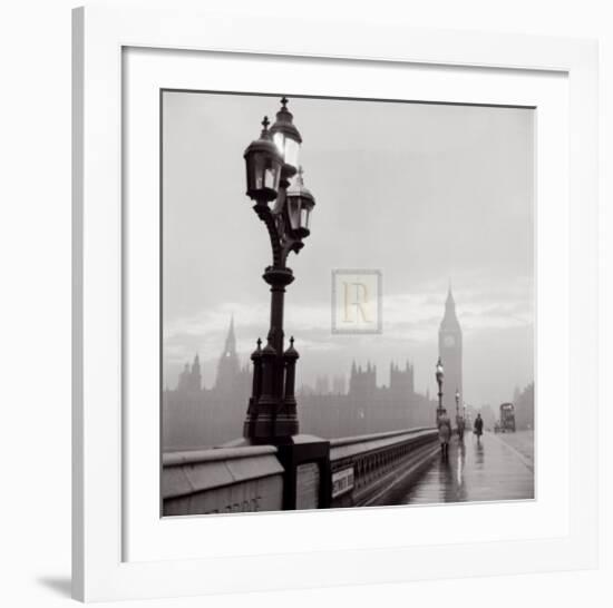 Westminster Bridge and Houses of Parliament, c.1962-Henry Grant-Framed Art Print