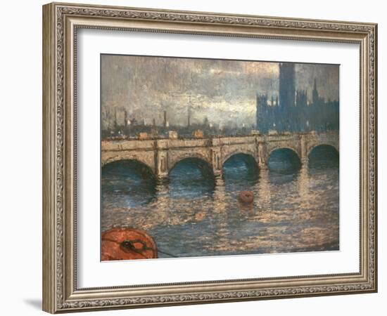 Westminster Bridge and the Houses of Parliament in London, 1900-04-Claude Monet-Framed Giclee Print