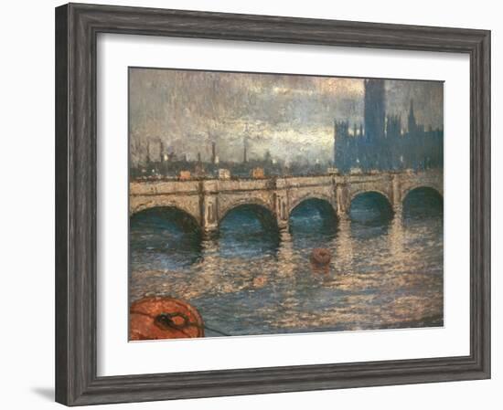 Westminster Bridge and the Houses of Parliament in London, 1900-04-Claude Monet-Framed Giclee Print