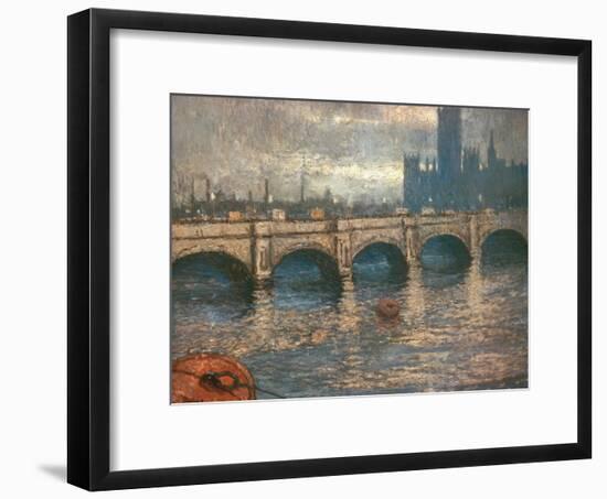 Westminster Bridge and the Houses of Parliament in London, 1900-04-Claude Monet-Framed Giclee Print