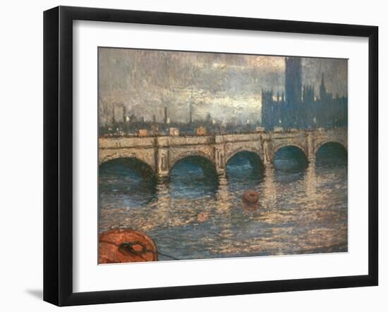 Westminster Bridge and the Houses of Parliament in London, 1900-04-Claude Monet-Framed Giclee Print