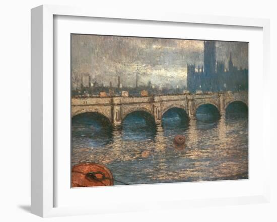 Westminster Bridge and the Houses of Parliament in London, 1900-04-Claude Monet-Framed Giclee Print