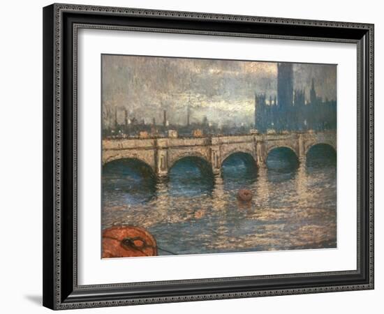 Westminster Bridge and the Houses of Parliament in London, 1900-04-Claude Monet-Framed Giclee Print