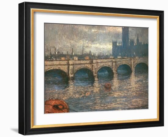 Westminster Bridge and the Houses of Parliament in London, 1900-04-Claude Monet-Framed Giclee Print