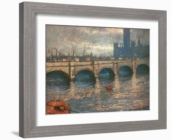 Westminster Bridge and the Houses of Parliament in London, 1900-04-Claude Monet-Framed Premium Giclee Print