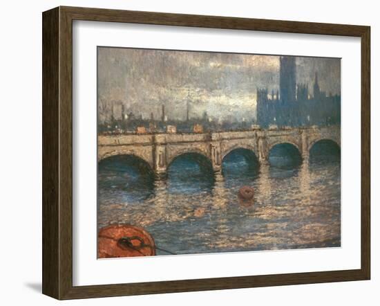 Westminster Bridge and the Houses of Parliament in London, 1900-04-Claude Monet-Framed Premium Giclee Print