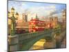 Westminster Bridge Buses-Dominic Davison-Mounted Art Print