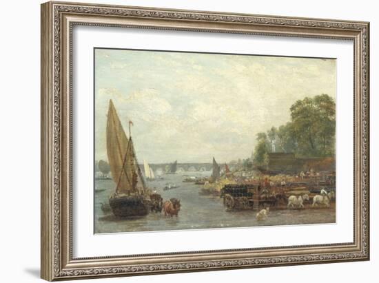 Westminster Bridge, C.1820-30-Frederick Nash-Framed Giclee Print