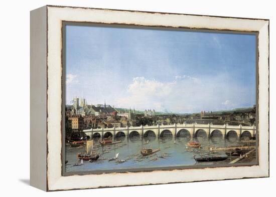 Westminster Bridge from the North-Canaletto-Framed Stretched Canvas