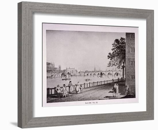 Westminster Bridge, London, C1925-Thomas Malton II-Framed Giclee Print