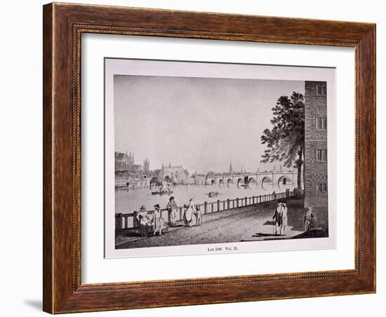 Westminster Bridge, London, C1925-Thomas Malton II-Framed Giclee Print