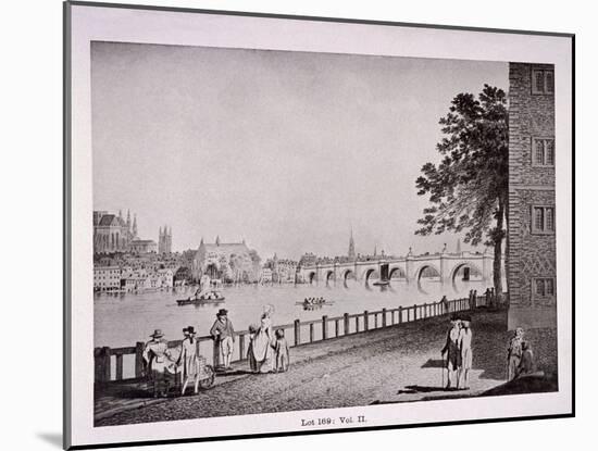 Westminster Bridge, London, C1925-Thomas Malton II-Mounted Giclee Print